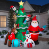 Animated Santa and Friends Decorating Tree Scene Christmas Inflatable